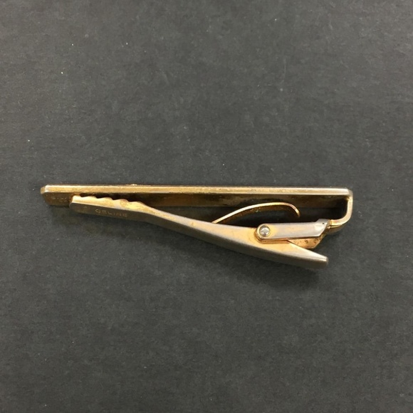CELINE Sterling Silver 925 Tie Bar Tie Pin Logo clip Formal vintage authentic - Picture 9 of 14